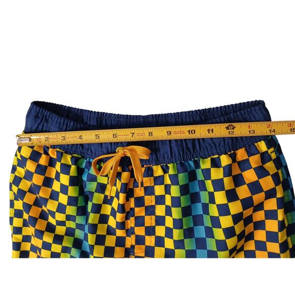 Barracuda Bay Swim Trunks Men Sz XL Colorful Art Deco Checkered Psychedelic Surf - Picture 7 of 13
